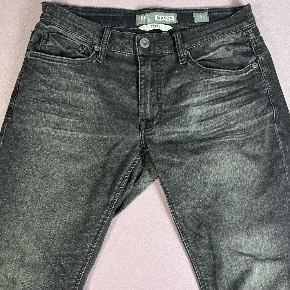 Buckle BKE Mason Jeans Mens 30x32 Regular Tapered Stretch Dark Wash Denim Blue *